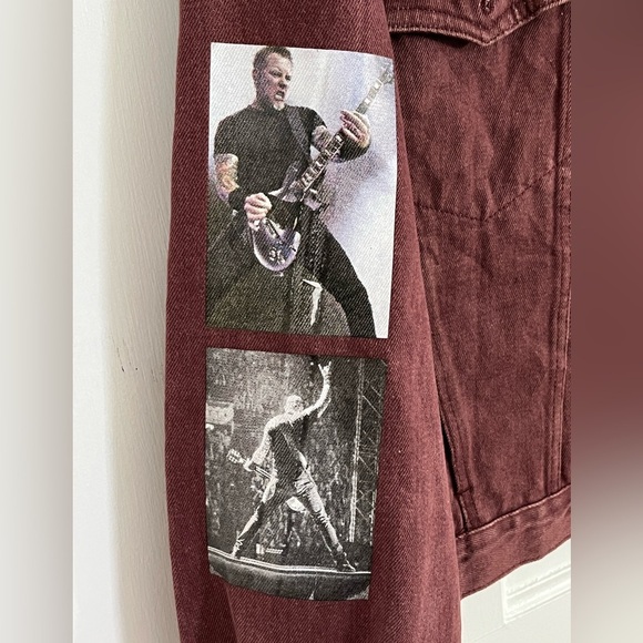 Metallica Pit Stop Brick Red Denim Jacket Adult M Heavy Metal Retro Streetwear - Picture 6 of 13